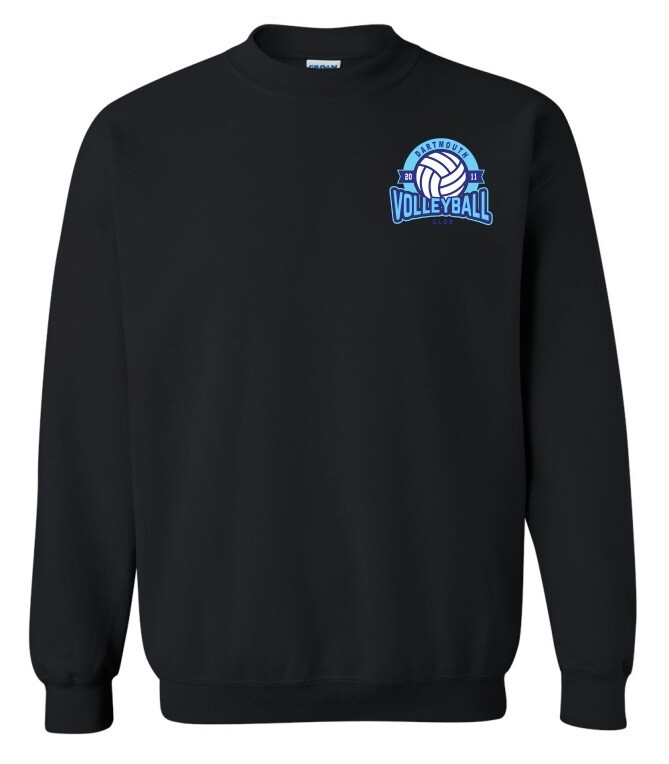 Dartmouth Volleyball Club - Black Dartmouth Volleyball Club Logo Crewneck Sweatshirt (Left Chest Logo)