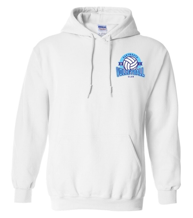 Dartmouth Volleyball Club - White Dartmouth Volleyball Club Logo Hoodie (Left Chest Logo)