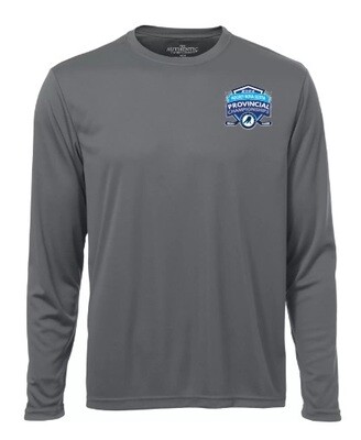 Hockey NS Female Hockey Championships - Coal Grey Long Sleeve Moist Wick Shirt (Left Chest)