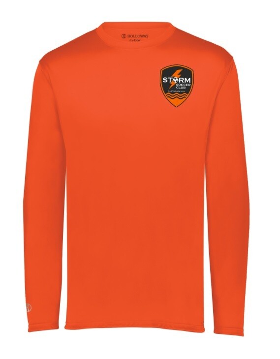 Storm Soccer Club - Orange Holloway Long Sleeve Performance Shirt (Left Chest)