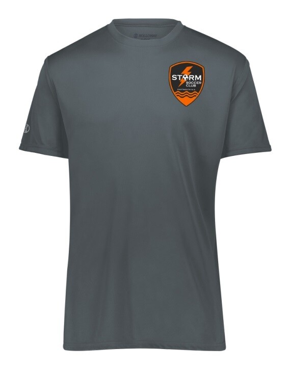 Storm Soccer Club - Dark Grey Holloway Short Sleeve Performance Shirt (Left Chest)
