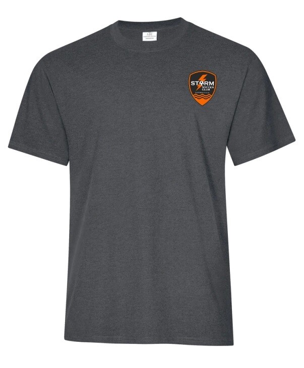 Storm Soccer Club - Dark Heather Grey Ring Spun Short Sleeve Shirt (Left Chest)