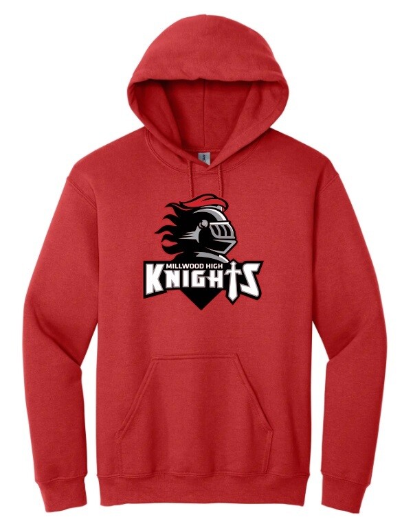Millwood High - Red Millwood High Logo Hoodie (Full Chest)