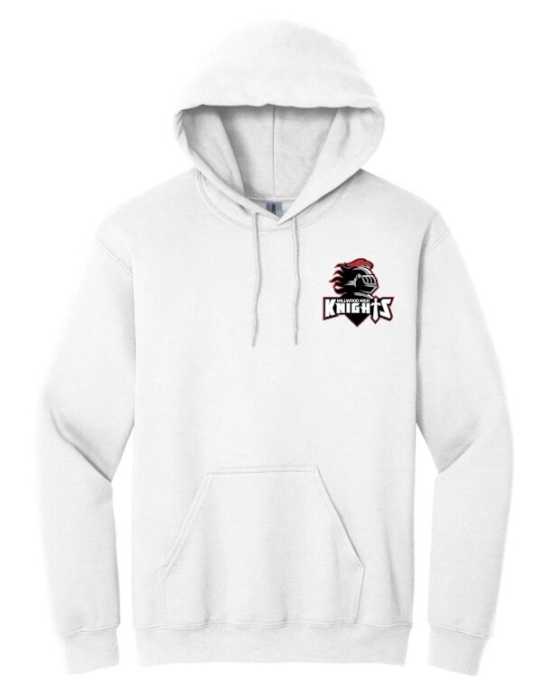 Millwood High - White Millwood High Logo Hoodie (Left Chest)
