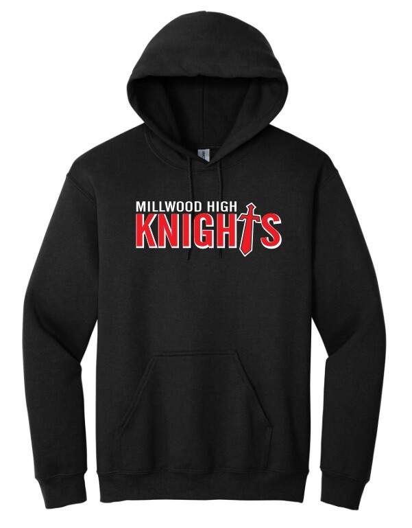 Millwood High - Black Millwood Knights Hoodie (Full Chest)