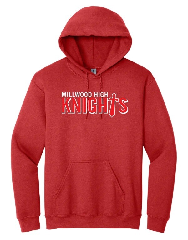 Millwood High - Red Millwood Knights Hoodie (Full Chest)