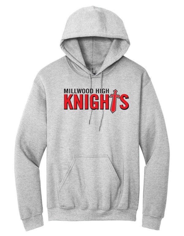 Millwood High - Sport Grey Millwood Knights Hoodie (Full Chest)