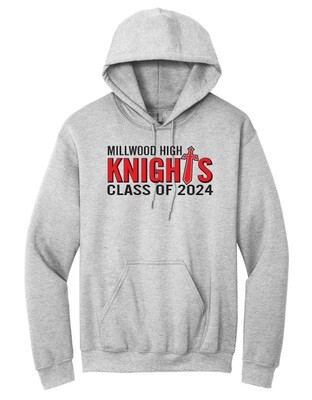 Millwood High - Sport Grey Millwood Knights Class of 2024 Hoodie (Full Chest)
