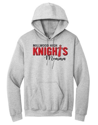 Millwood High - Sport Grey Millwood Knights Momma Hoodie (Full Chest)