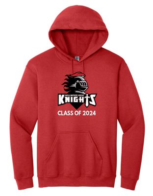 Millwood High - Red Millwood High Logo Class of 2024 Hoodie (Full Chest)
