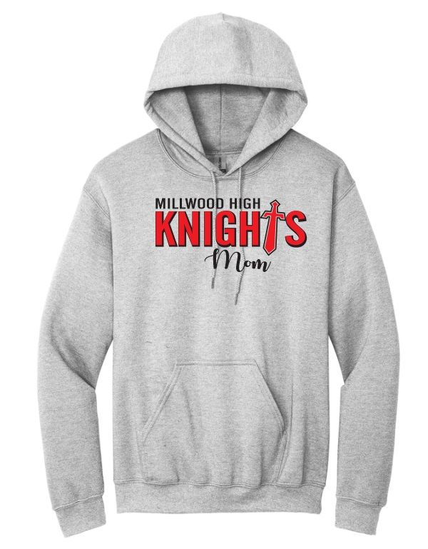 Millwood High - Sport Grey Millwood Knights Mom Hoodie (Full Chest)