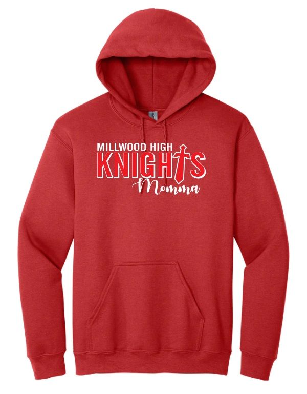 Millwood High - Red Millwood Knights Momma Hoodie (Full Chest)