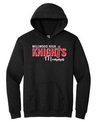 Millwood High - Black Millwood Knights Momma Hoodie (Full Chest)