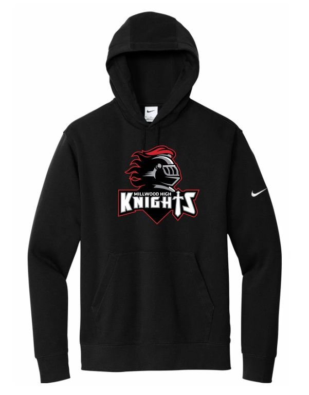 Millwood High - Black Millwood High Logo Nike Hoodie (Full Chest)