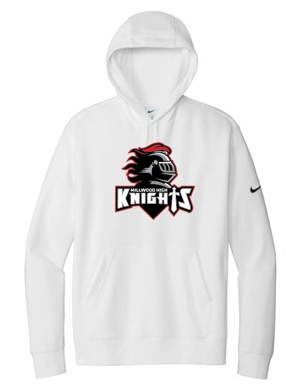 Millwood High - White Millwood High Logo Nike Hoodie (Full Chest)