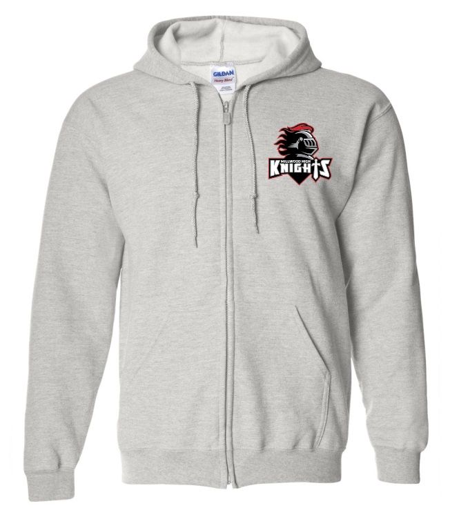Millwood High - Sport Grey Millwood High Logo Zip Hoodie