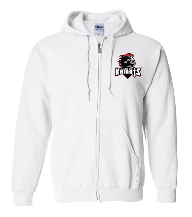 Millwood High - White Millwood High Logo Zip Hoodie