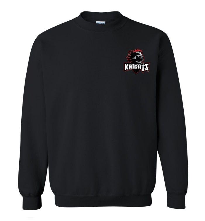 Millwood High - Black Millwood High Logo Crewneck Sweatshirt (Left Chest Logo)