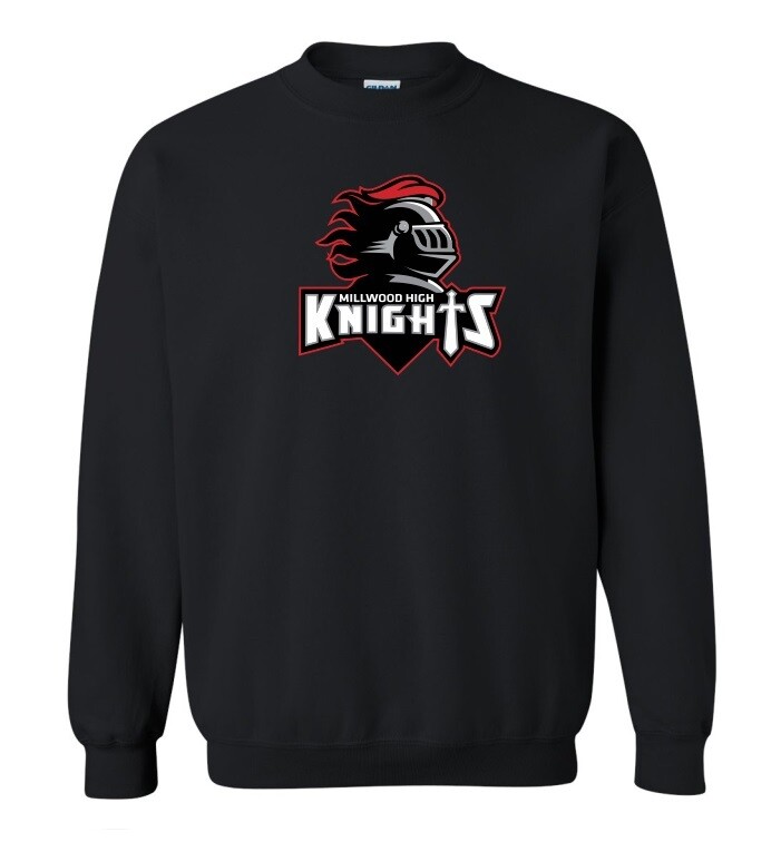 Millwood High - Black Millwood High Logo Crewneck Sweatshirt (Full Chest Logo)