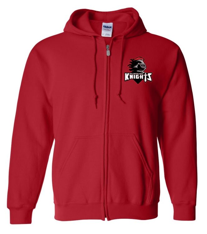 Millwood High - Red Millwood High Logo Zip Hoodie