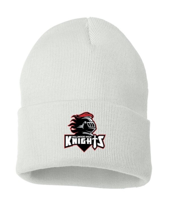 Millwood High - White Millwood High Logo Cuff Beanie