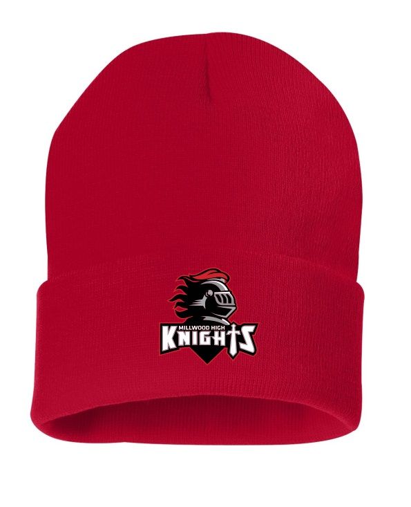 Millwood High - Red Millwood High Logo Cuff Beanie