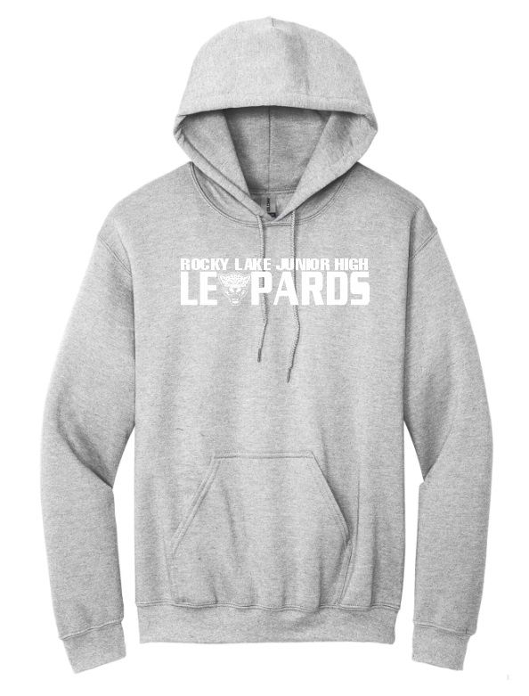 Rocky Lake Junior High -  Sport Grey Leopards Hoodie (with Leopard Head)