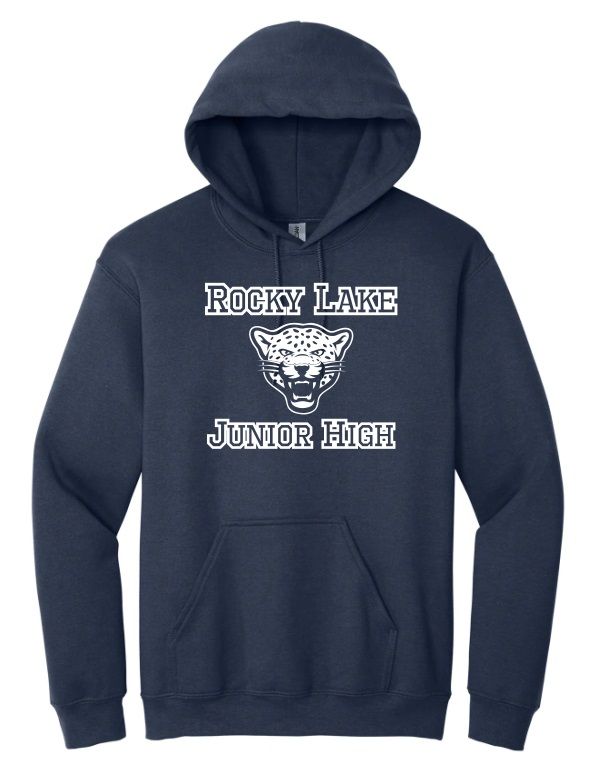 Rocky Lake Junior High -  Navy Rocky Lake Junior High Logo Hoodie (Full Chest)