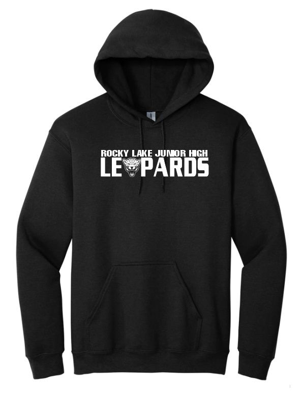 Rocky Lake Junior High -  Black Leopards Hoodie (with Leopard Head)