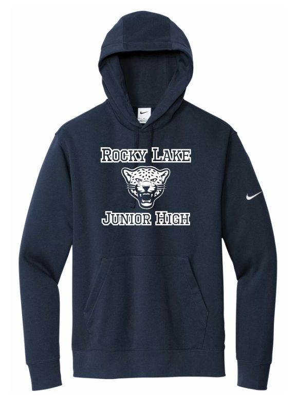 Rocky Lake Junior High - Navy Rocky Lake Junior High Logo Nike Hoodie (Full Chest)