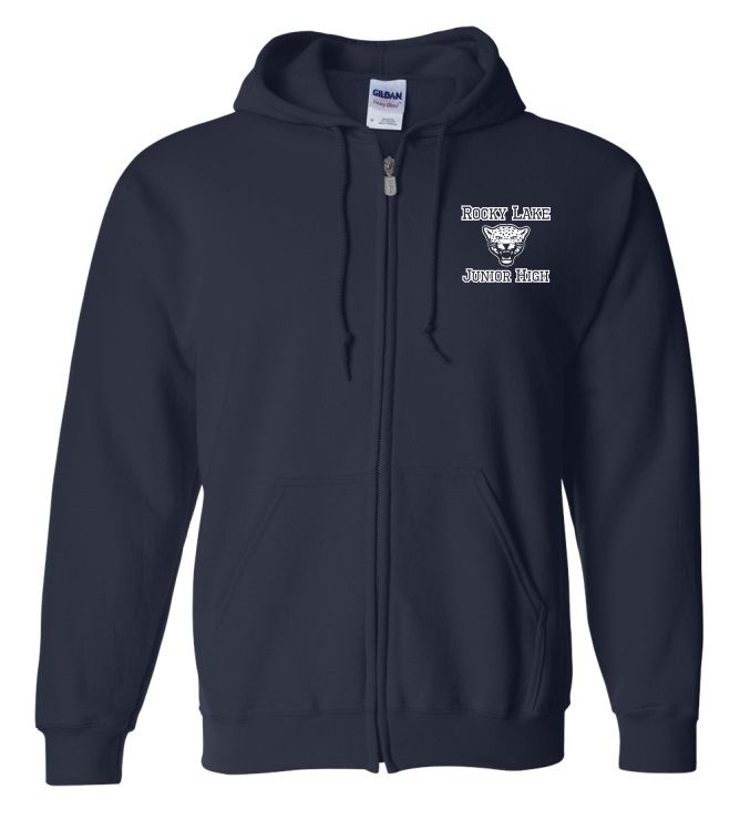Rocky Lake Junior High  - Navy Rocky Lake Junior High Logo Zip Hoodie