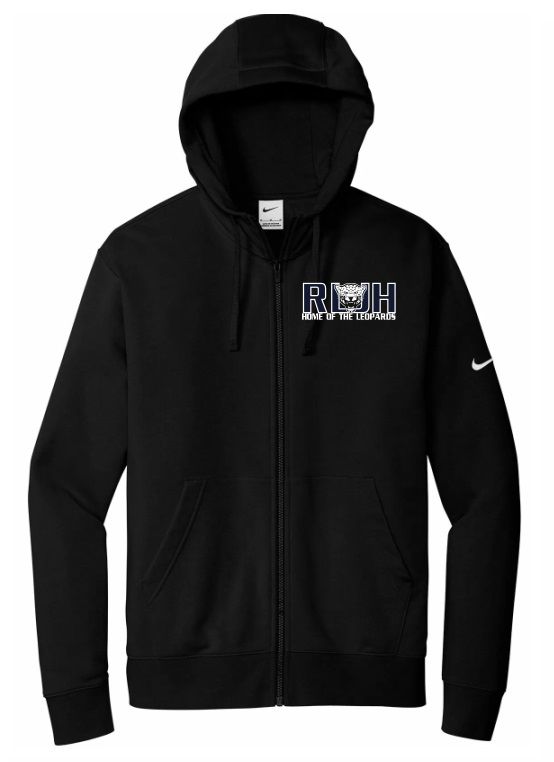 Rocky Lake Junior High - Black Home of the Leopards Nike Zip Hoodie