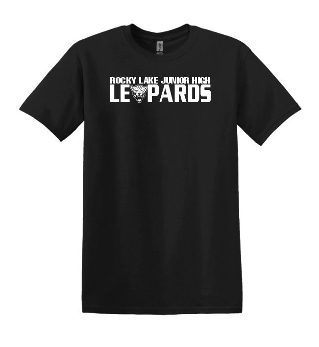 Rocky Lake Junior High - Black Leopards T-Shirt (with Leopard Head)