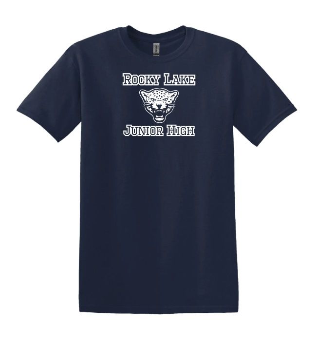 Rocky Lake Junior High - Navy Rocky Lake Junior High Logo T-Shirt (Full Chest)