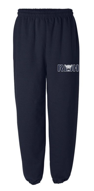 Rocky Lake Junior High -  Navy RLJH with Leopard Head Sweatpants