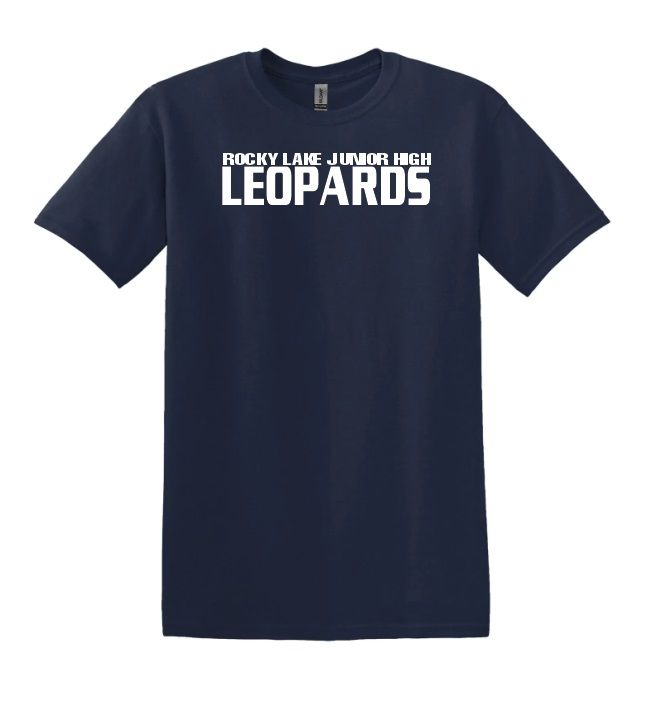Rocky Lake Junior High - Navy Leopards T-Shirt