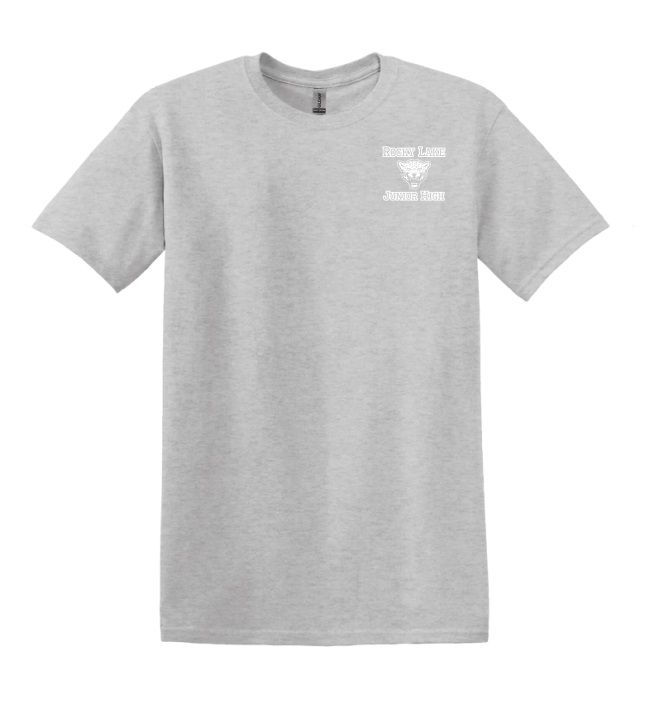 Rocky Lake Junior High - Sport Grey Rocky Lake Junior High Logo T-Shirt (Left Chest)