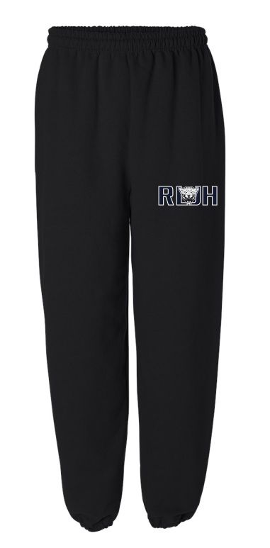 Rocky Lake Junior High -  Black RLJH with Leopard Head Sweatpants