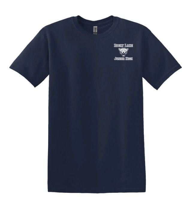 Rocky Lake Junior High - Navy Rocky Lake Junior High Logo T-Shirt (Left Chest)