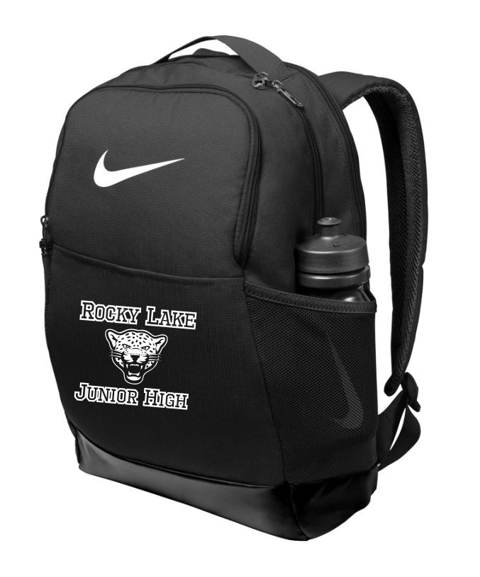 Rocky Lake Junior High - Black Rocky Lake Junior High Logo Nike Backpack