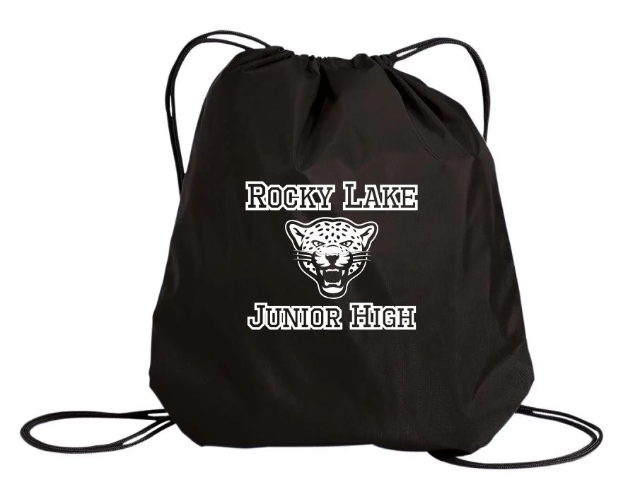 Rocky Lake Junior High - Black Rocky Lake Junior High Logo Cinch Bag
