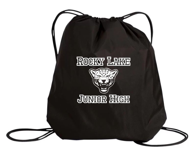 Rocky Lake Junior High - Black Rocky Lake Junior High Logo Cinch Bag