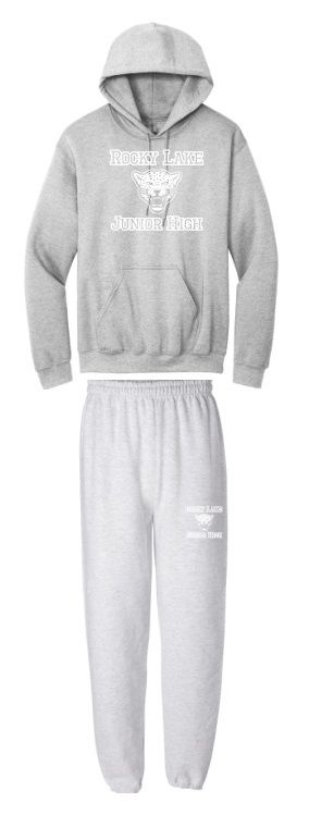 Rocky Lake Junior High - Sport Grey Rocky Lake Junior High Logo Sweatsuit (Hoodie &amp; Sweatpants)