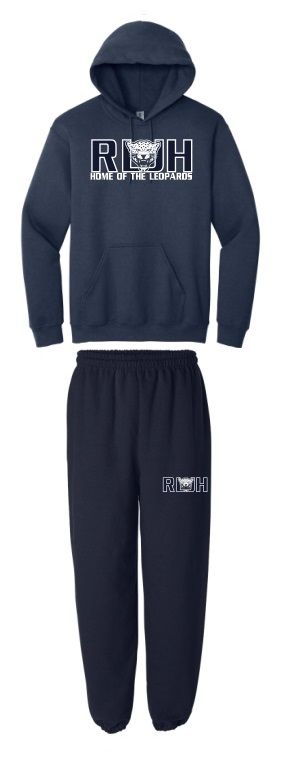 Rocky Lake Junior High - Navy Home of the Leopards Sweatsuit (Hoodie &amp; Sweatpants)