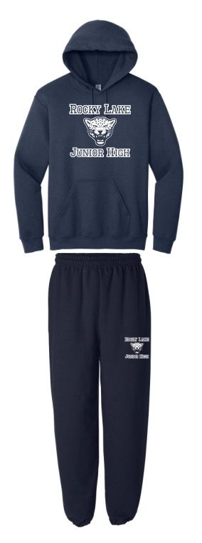 Rocky Lake Junior High - Navy Rocky Lake Junior High Logo Sweatsuit (Hoodie &amp; Sweatpants)