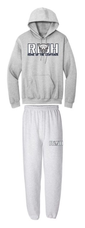 Rocky Lake Junior High - Sport Grey Home of the Leopards Sweatsuit (Hoodie &amp; Sweatpants)