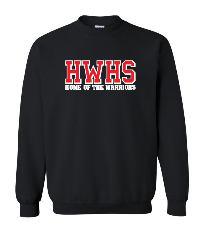 Halifax West High School - Black HWHS Home of the Warriors Crewneck Sweatshirt
