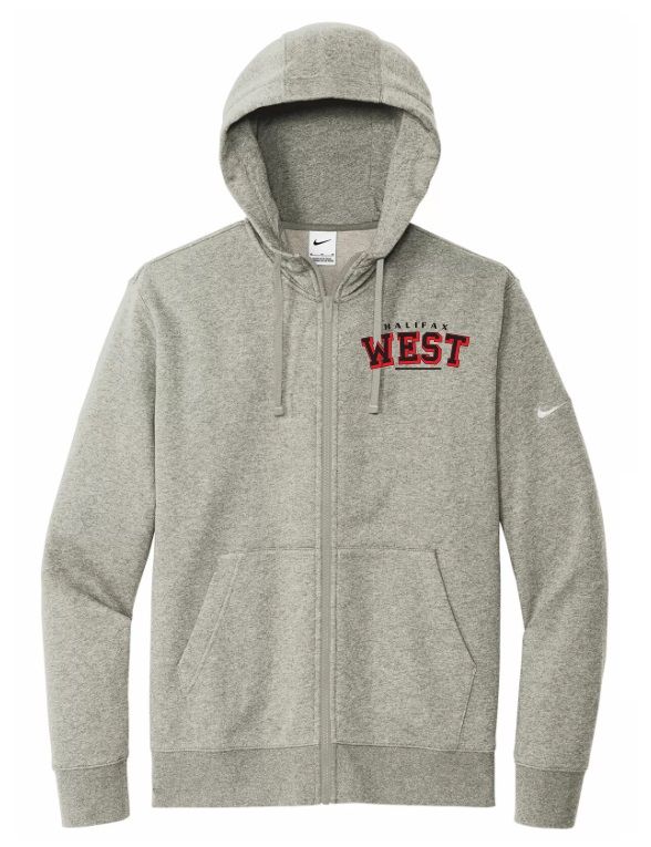 Halifax West High School - Dark Heather Halifax West Est.1958 Nike Zip Hoodie