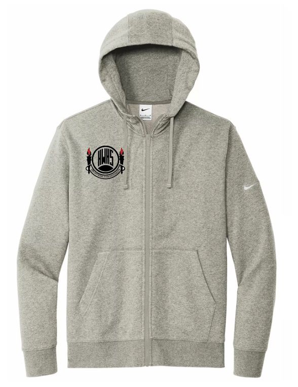 Halifax West High School - Dark Heather Halifax West Logo Nike Zip Hoodie