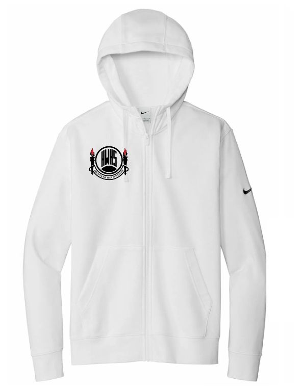 Halifax West High School - White Halifax West Logo Nike Zip Hoodie